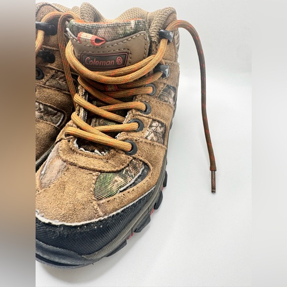 Coleman Griz Jr. Hiker Outdoor Boots Boys Toddler Size 11 Brown Leather and Camo - Picture 5 of 13
